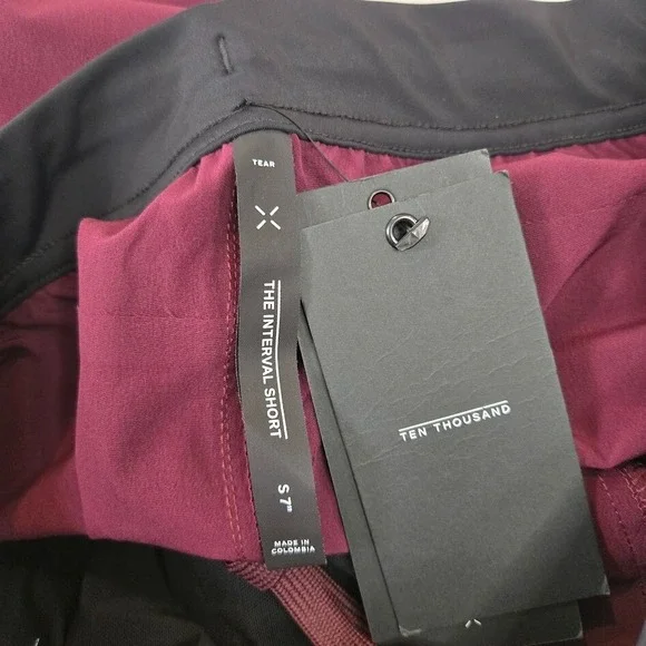 NEW Ten Thousand The Interval Shorts 7" Unlined‎ Men's Size SMALL Maroon - Picture 5 of 12